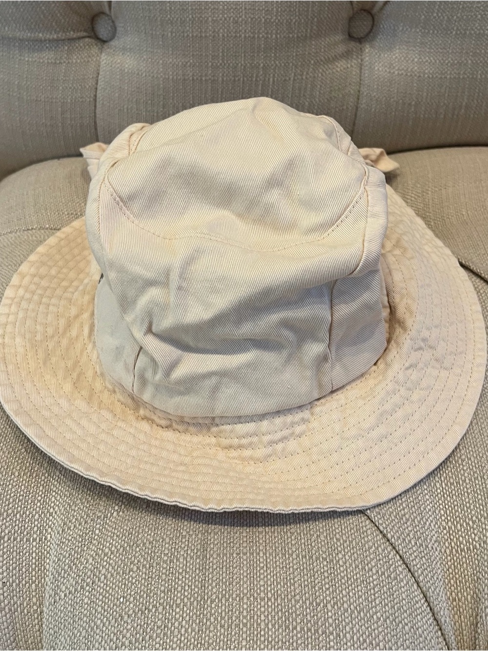 Betmar Ivory Women's Bucket Hat w/ Tie Bow Adult Cap Camp Cotton Outdoor